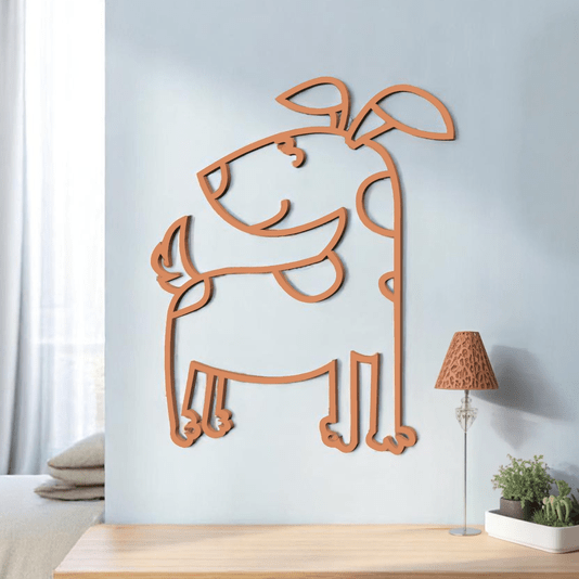 Aplique De Parede 3D Infantil Animais Cão Mdf 3mm