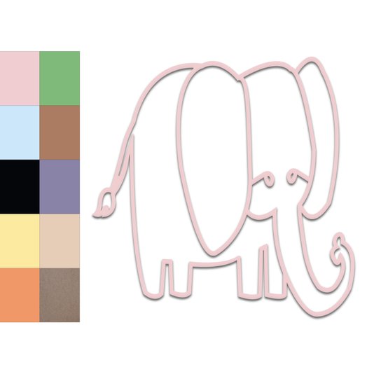 Aplique De Parede 3D Infantil Animais  Elefante Mdf 3 mm