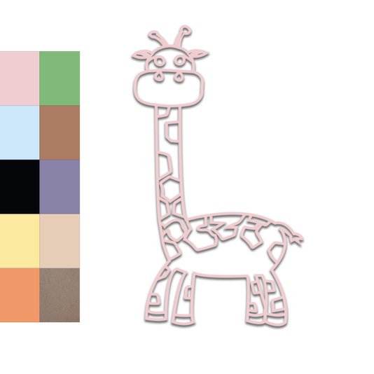 Aplique De Parede 3D Infantil Animais Girafa Mdf 3mm