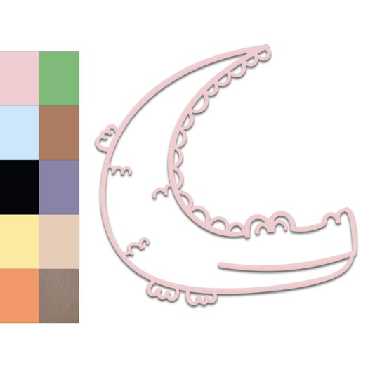 Aplique De Parede 3D Infantil Animais Jacaré Mdf 3mm