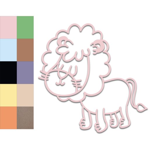 Aplique De Parede 3D Infantil Animais Leão Mdf 3mm