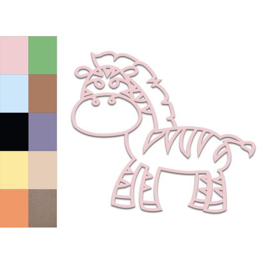 Aplique De Parede 3D Infantil Animais Zebra Mdf 3mm