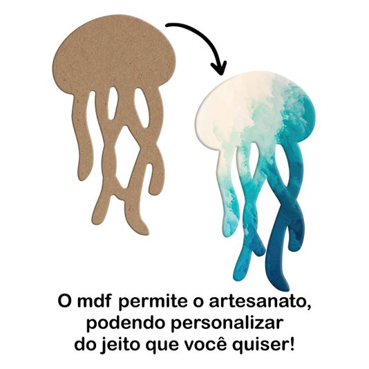 Aplique em Forma de Água Viva em Mdf