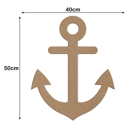 Aplique em Forma de Âncora Barco em Mdf