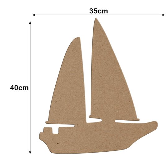 Aplique em Forma de Barco em Mdf