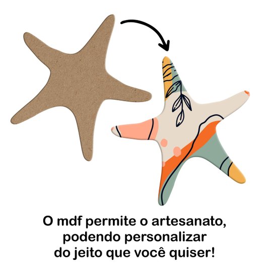 Aplique em Forma de Estrela do Mar em Mdf