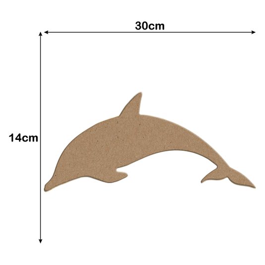 Aplique em Forma de Golfinho em Mdf