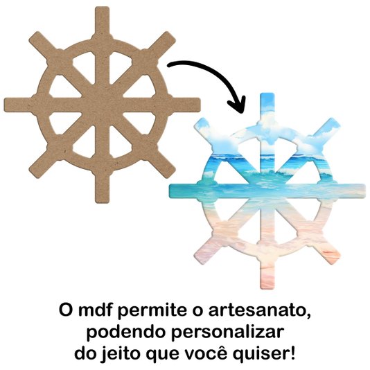 Aplique em Forma de Leme Barco em Mdf