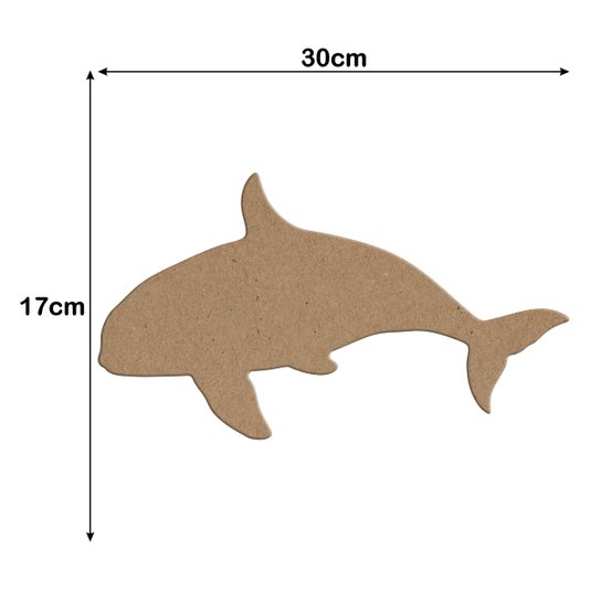 Aplique em Forma de Orca em Mdf