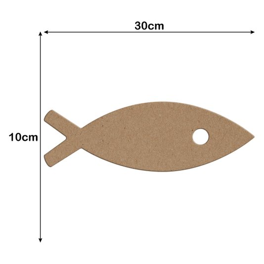 Aplique em Forma de Peixe em Mdf