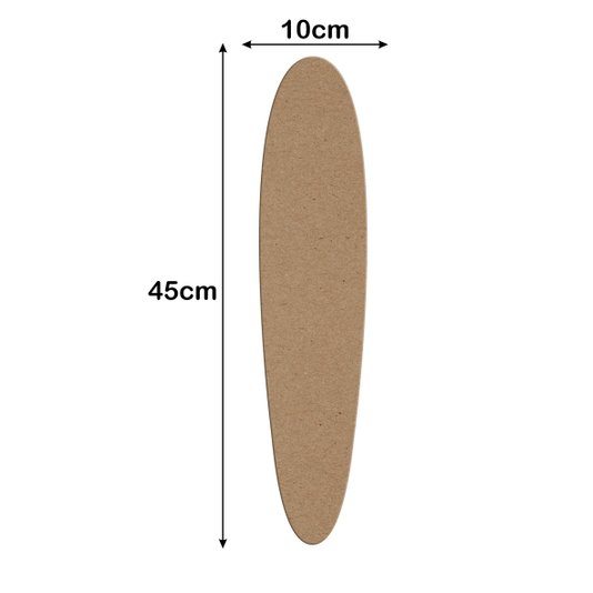 Aplique em Forma de Prancha Surf Longboard em Mdf