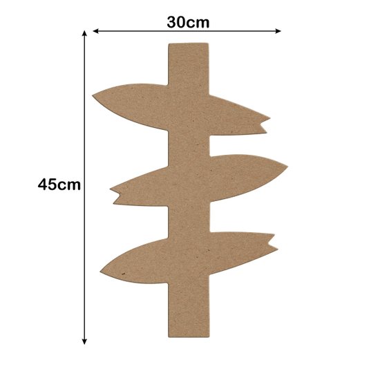 Aplique em Forma de Setas Indicativas de Pranchas Surf em Mdf