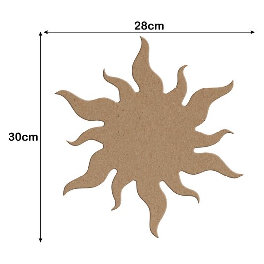 Aplique em Forma de Sol em Mdf