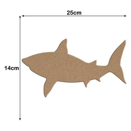 Aplique em Forma de Tubarão em Mdf