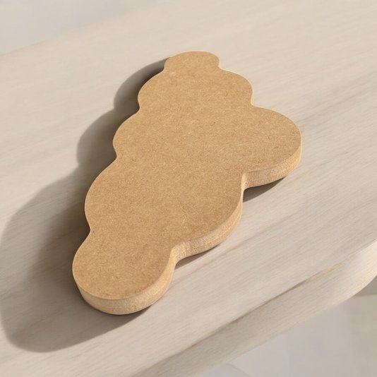 Aplique Em Forma de Nuvem Em Mdf
