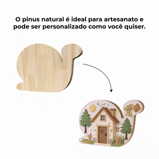 Tábua de Madeira Pinus Recortada para Artesanato Em Forma De Caracol