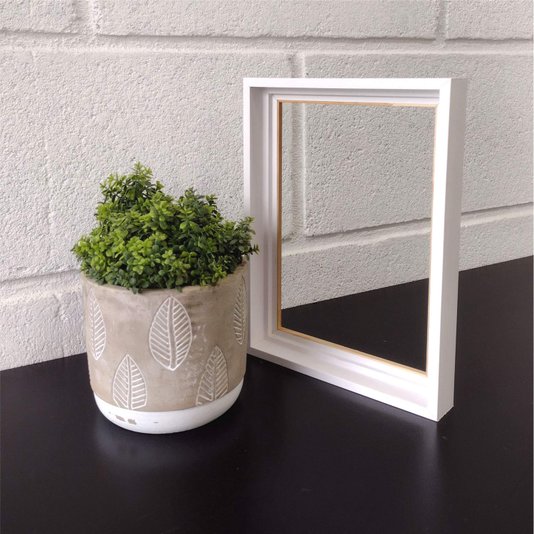 Armação de Moldura Canaleta Flutuante Lisa Revestida para Telas Decorativas - 2x2,8
