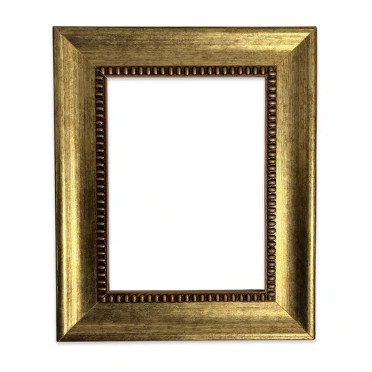 Armação Personalizada De Moldura Chanfrada Com Padrão Oval Gravado Em Relevo E Efeito Aço Metal Escovado - 4,6x2,1