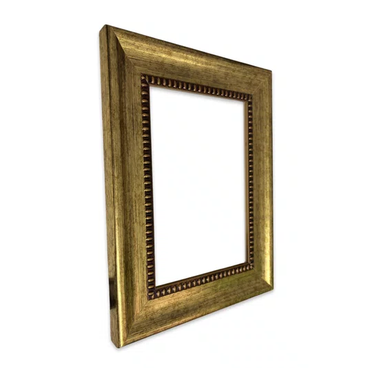 Armação Personalizada De Moldura Chanfrada Com Padrão Oval Gravado Em Relevo E Efeito Aço Metal Escovado - 4,6x2,1