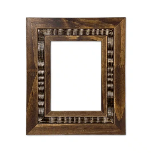 Armação de Moldura com Friso e Gravação de Padrão de Traços para Quadros e Fotos - 6,6x1,7
