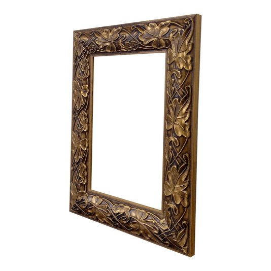 Armação de Moldura com Gravação de Folhas Ornamentais para Quadros e Fotos - 3x1,5