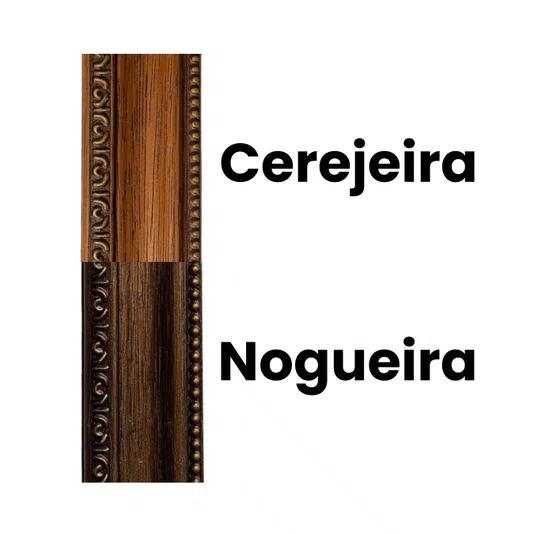 Armação de Moldura de Madeira Clássica com Detalhes Gravados Para Quadros e Fotos - 3,2x1,5