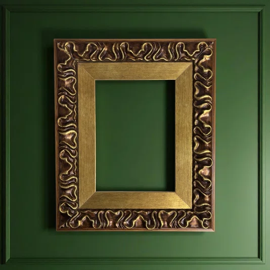 Armação de Moldura Efeito Escovado Fino e Gravação de Curvas Fluidas para Quadros e Fotos - 7,1x2,8