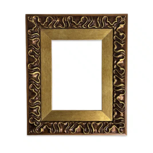 Armação de Moldura Efeito Escovado Fino e Gravação de Curvas Fluidas para Quadros e Fotos - 7,1x2,8