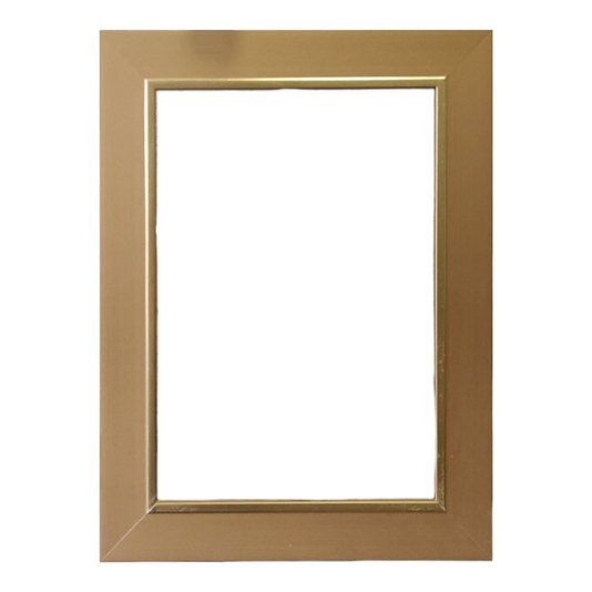 Armação de Moldura Laqueada Gesso com Filete Dourado para Quadros e Fotos - 3x1,5