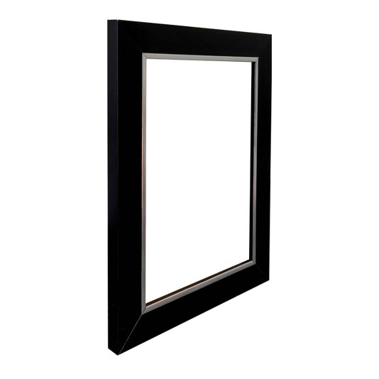 Armação de Moldura Laqueada Gesso com Filete Prata para Quadros e Fotos - 3x1,5