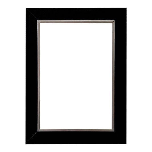 Armação de Moldura Laqueada Gesso com Filete Prata para Quadros e Fotos - 3x1,5