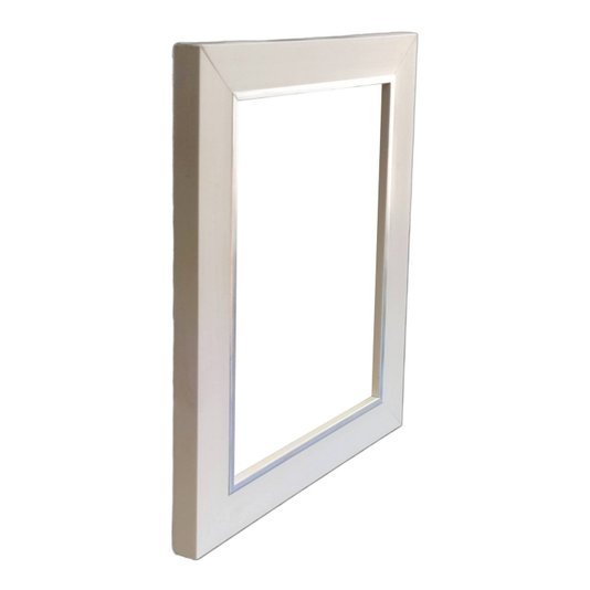 Armação de Moldura Laqueada Gesso com Filete Prata para Quadros e Fotos - 3x1,5