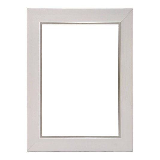 Armação de Moldura Laqueada Gesso com Filete Prata para Quadros e Fotos - 3x1,5
