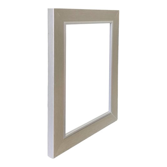 Armação de Moldura Laqueada Gesso com Filete Prata para Quadros e Fotos - 3x1,5