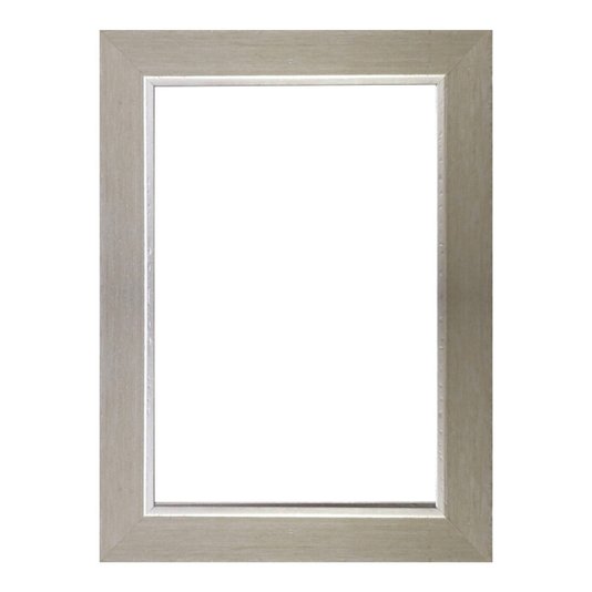 Armação de Moldura Laqueada Gesso com Filete Prata para Quadros e Fotos - 3x1,5