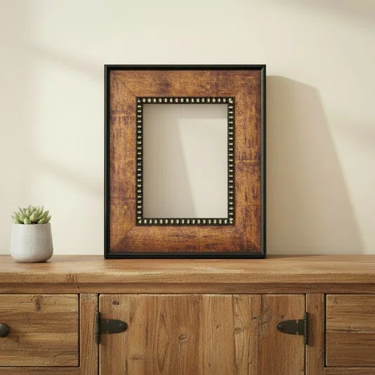 Armação de Moldura Pátina Escovada Com Bead & Reel Para Quadros e Fotos - 6,8x1,6