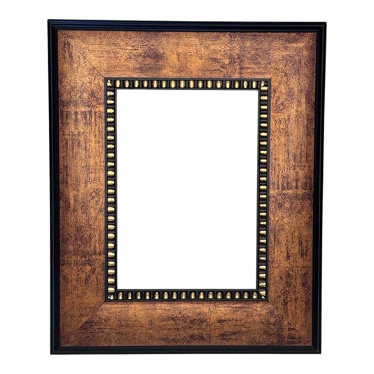 Armação de Moldura Pátina Escovada Com Bead & Reel Para Quadros e Fotos - 6,8x1,6
