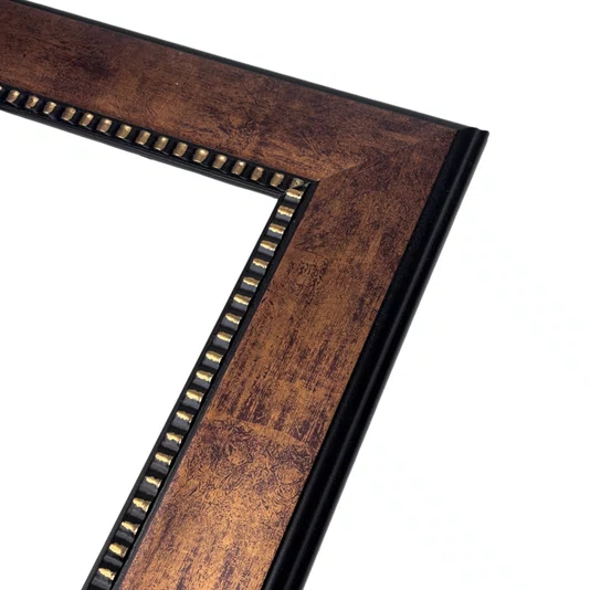 Armação de Moldura Pátina Escovada Com Bead & Reel Para Quadros e Fotos - 6,8x1,6