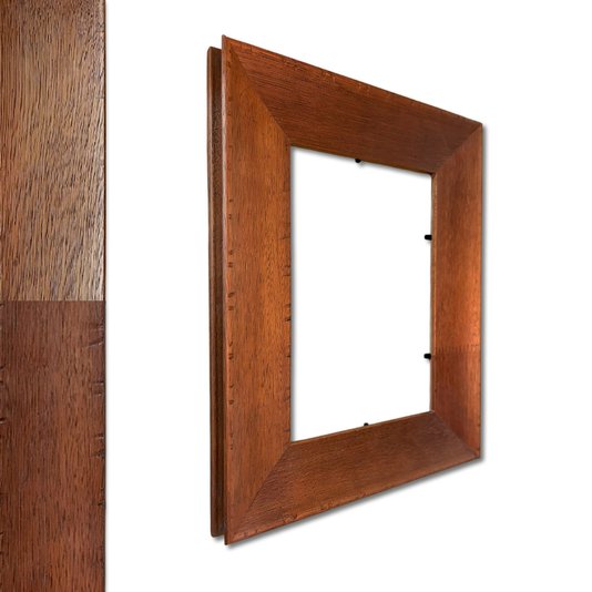 Armação Personalizada De Moldura Chanfrada com Acabamento Côncavo Estilo Madeira Rústica - 5x2,1