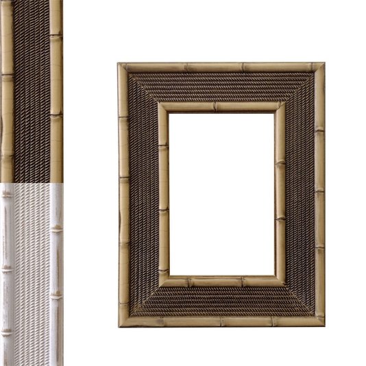 Armação de Moldura Personalizada com Gravação de Bambu para Quadros e Fotos - 4,5x1,5