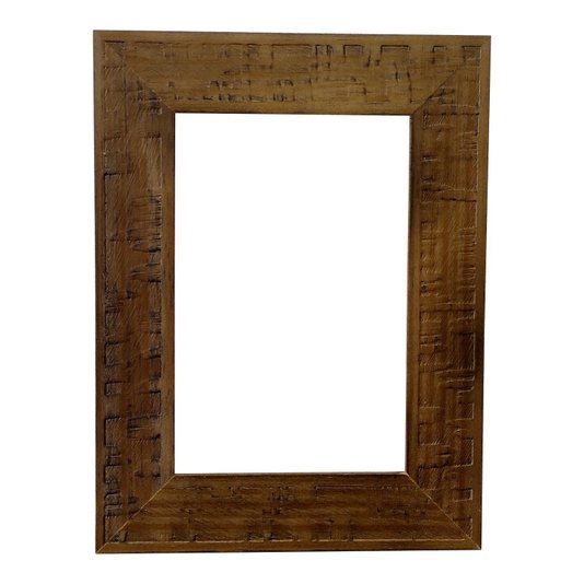 Armação de Moldura Personalizada em Madeira Natural Gravada para Quadros e Fotos - 3x1