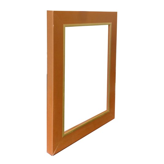Armação de Moldura Personalizada Laqueada Gesso com Filete Dourado para Quadros e Fotos - 3x1,5