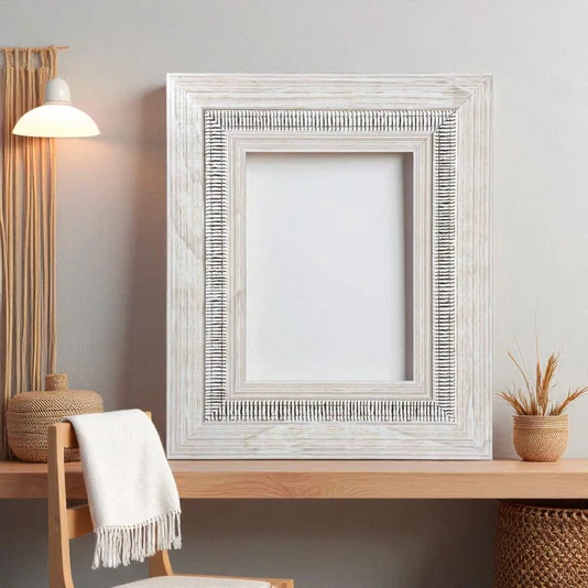 Armação Personalizada de Moldura com Friso e Gravação de Padrão de Traços para Quadros e Fotos - 6,6x1,7