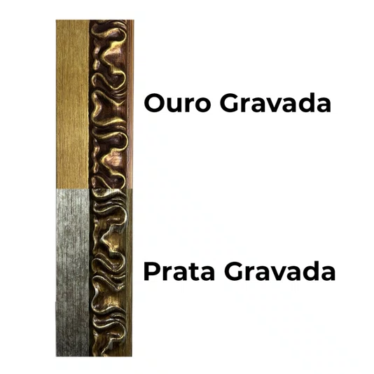 Armação Personalizada de Moldura Efeito Escovado Fino e Gravação de Curvas Fluidas para Quadros e Fotos - 7,1x2,8