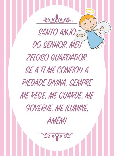 Placa Decorativa Frase "Santo Anjo do Senhor..."