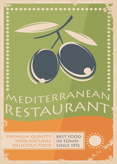 Placa Decorativa Mediterranean Restaurant