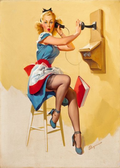 Placa Decorativa Vintage Pin-Up