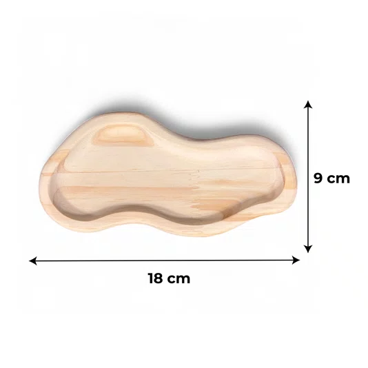 Bandeja Porta Objetos Pequena Orgânica em Pinus – Multiuso para Jóias, Chaves, Óculos e Vasinhos