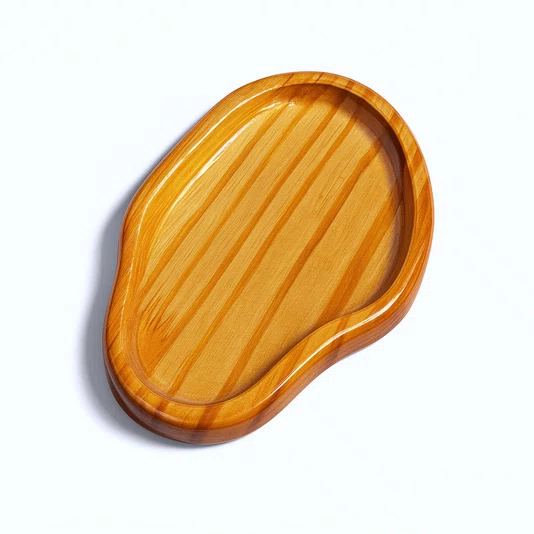 Bandeja Porta Objetos Pequena Formato Oval em Madeira Pinus – Multiuso para Jóias, Chaves, Óculos e Vasinhos