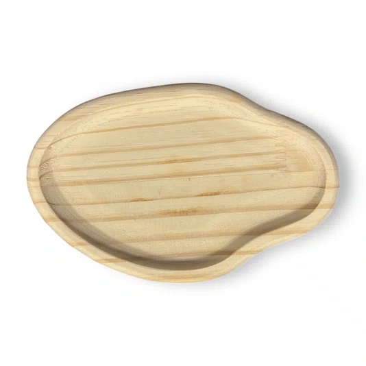 Bandeja Porta Objetos Pequena Formato Oval em Madeira Pinus – Multiuso para Jóias, Chaves, Óculos e Vasinhos